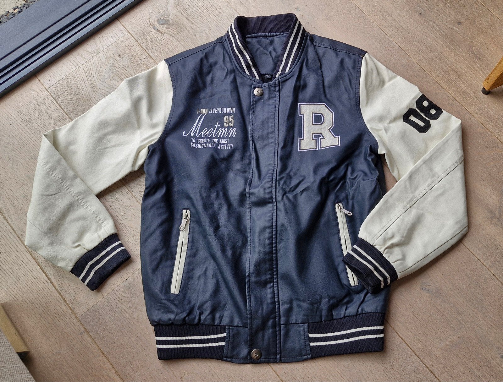 Heren baseball.jack XL - zwart met witte mouwen, Onbekend, Blauw, Overige maten, Ophalen of Verzenden