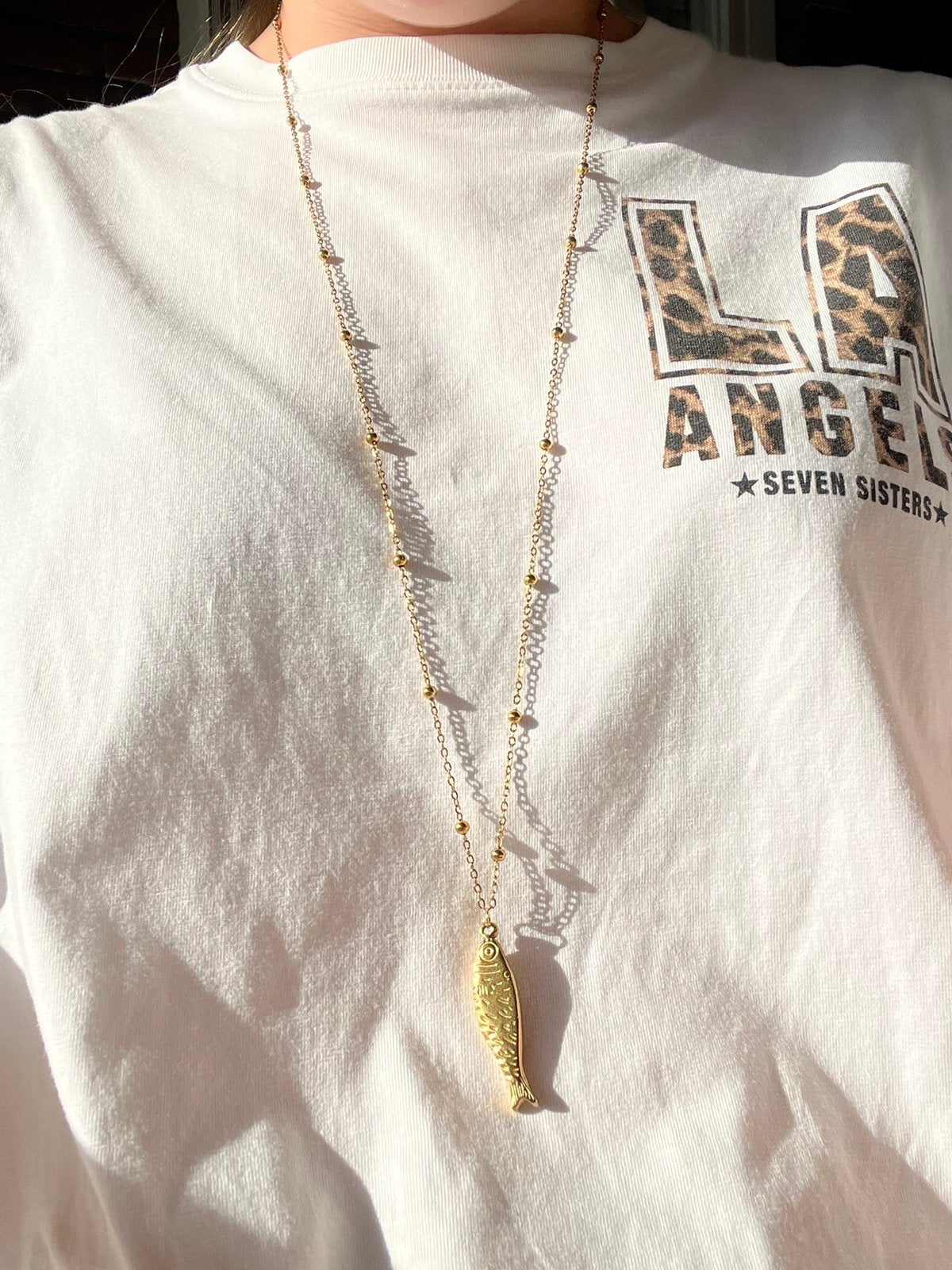 Lange ketting met vis, Met hanger, Overige materialen, Nieuw, Ophalen of Verzenden