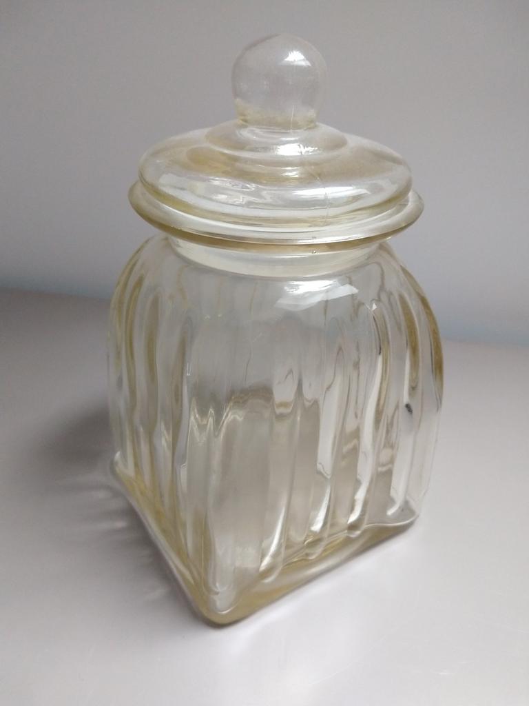 Grote vintage glazen voorraad pot - snoep pot, Antiek en Kunst, Antiek | Glas en Kristal, Ophalen of Verzenden
