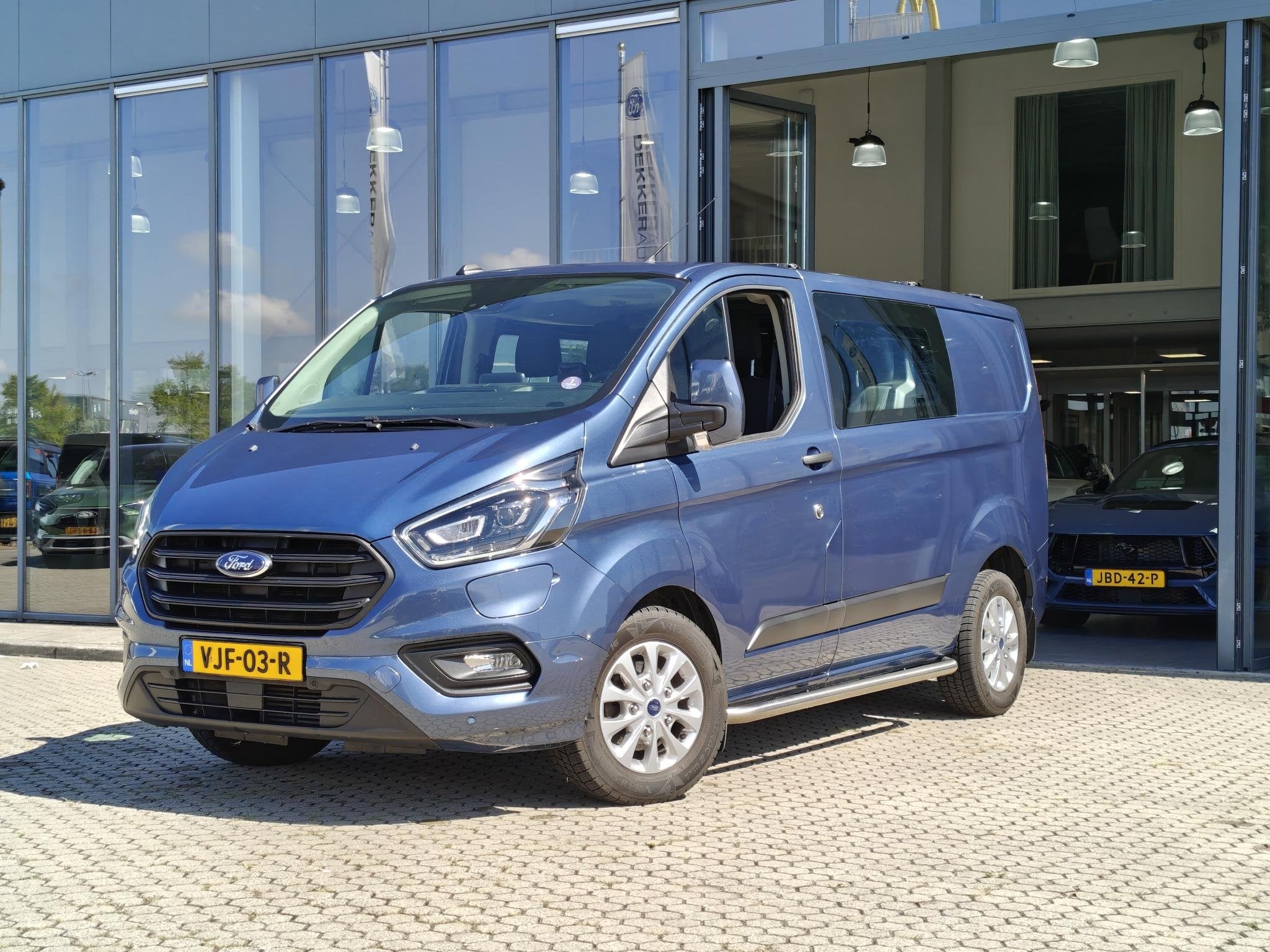 Ford Transit Custom 340 Benzine L1H1 PHEV DC | Benzine Plug-, Auto's, Navigatiesysteem, Gebruikt, Euro 6, Blauw