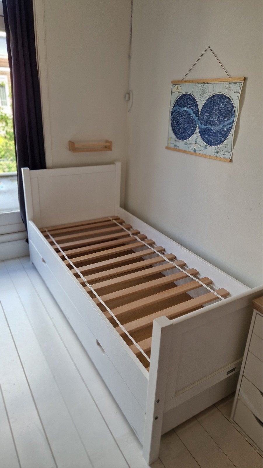 Bopita Bed met uitschuifbaar logeerbed, Ophalen, Gebruikt, Wit, 80 cm