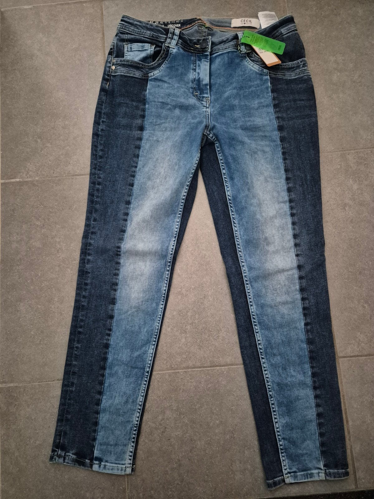 Spijkerbroek colorblocking Cecil W34 L30, Kleding | Dames, Ophalen of Verzenden, Zo goed als nieuw, Blauw, W30 - W32 (confectie 38/40)