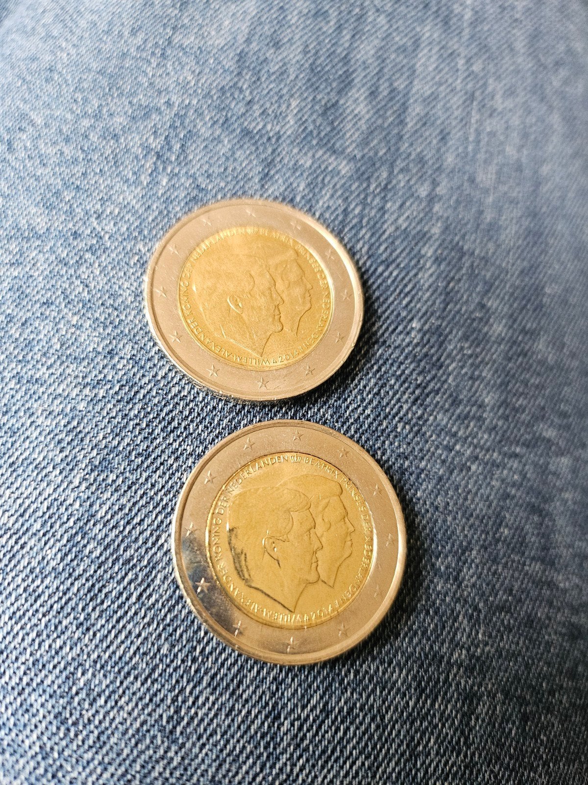 2x 2 Euro Herdenkingsmunt 2014 Willem-Alexander & Beatrix, Postzegels en Munten, Munten | Europa | Euromunten, Ophalen of Verzenden