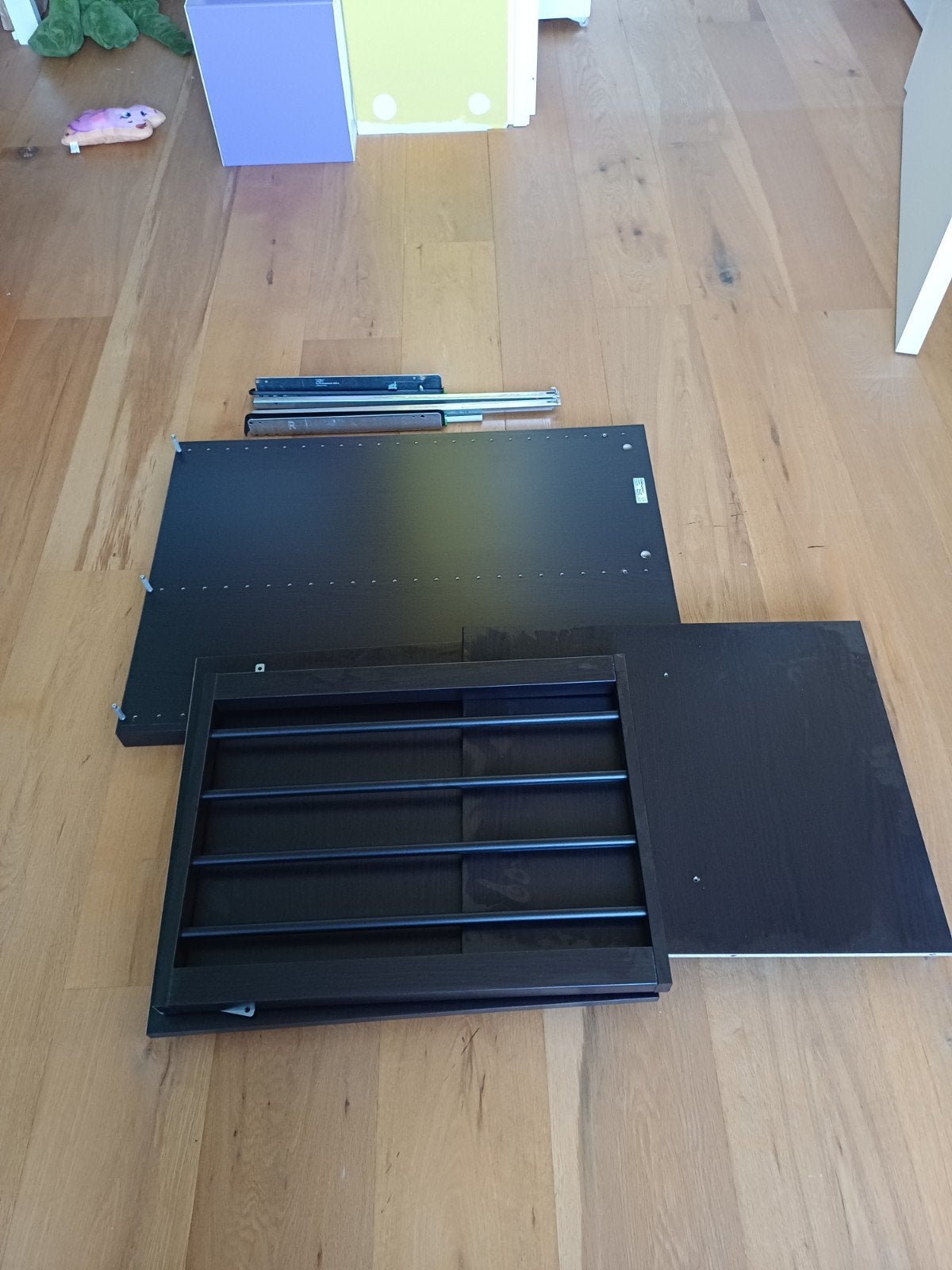 IKEA Komplement verdeler met broekhanger, zwart-bruin, Ophalen, 50 tot 100 cm, Zo goed als nieuw, Minder dan 100 cm