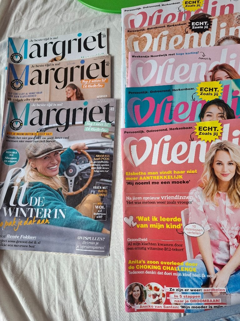 3 x Margriet en 5 x Vriendin, oude tijdschriften, Boeken, Ophalen of Verzenden, Gelezen, Damesbladen