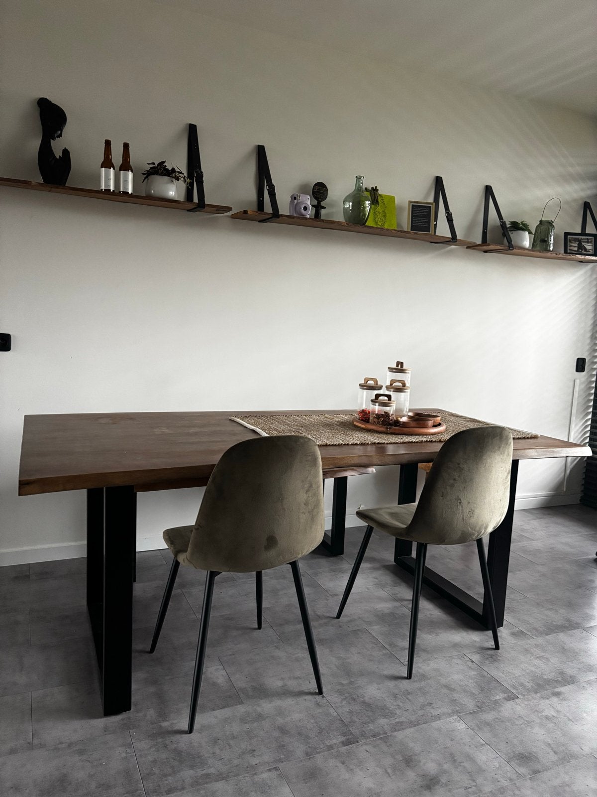 Houten eettafel met bijpassend bankje, Ophalen, Gebruikt, 50 tot 100 cm, 150 tot 200 cm