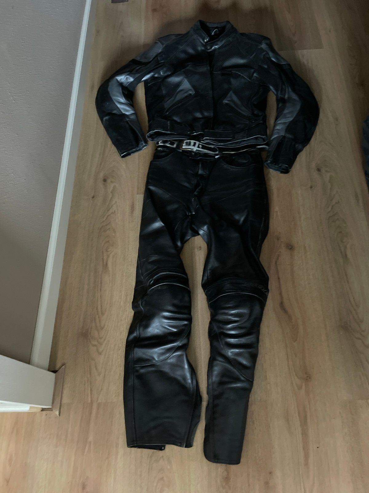 Nette leren motorpak - Jas maat 50, Broek maat 48, Motoren, Ophalen, Tweedehands, Heren, Combipak