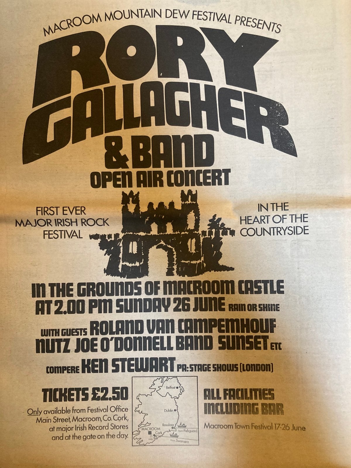 RORY GALLAGHER A3 advertentie, Ophalen of Verzenden