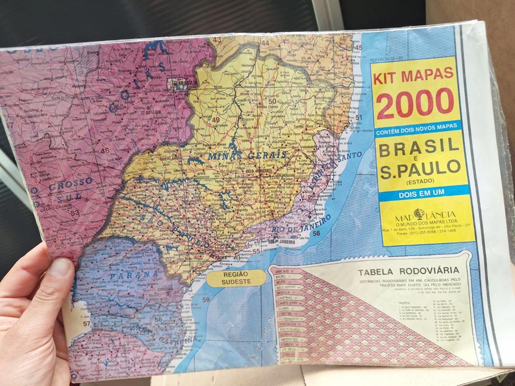 Grote oude landkaart brazilie poster, Verzamelen, Ophalen of Verzenden, A1 t/m A3