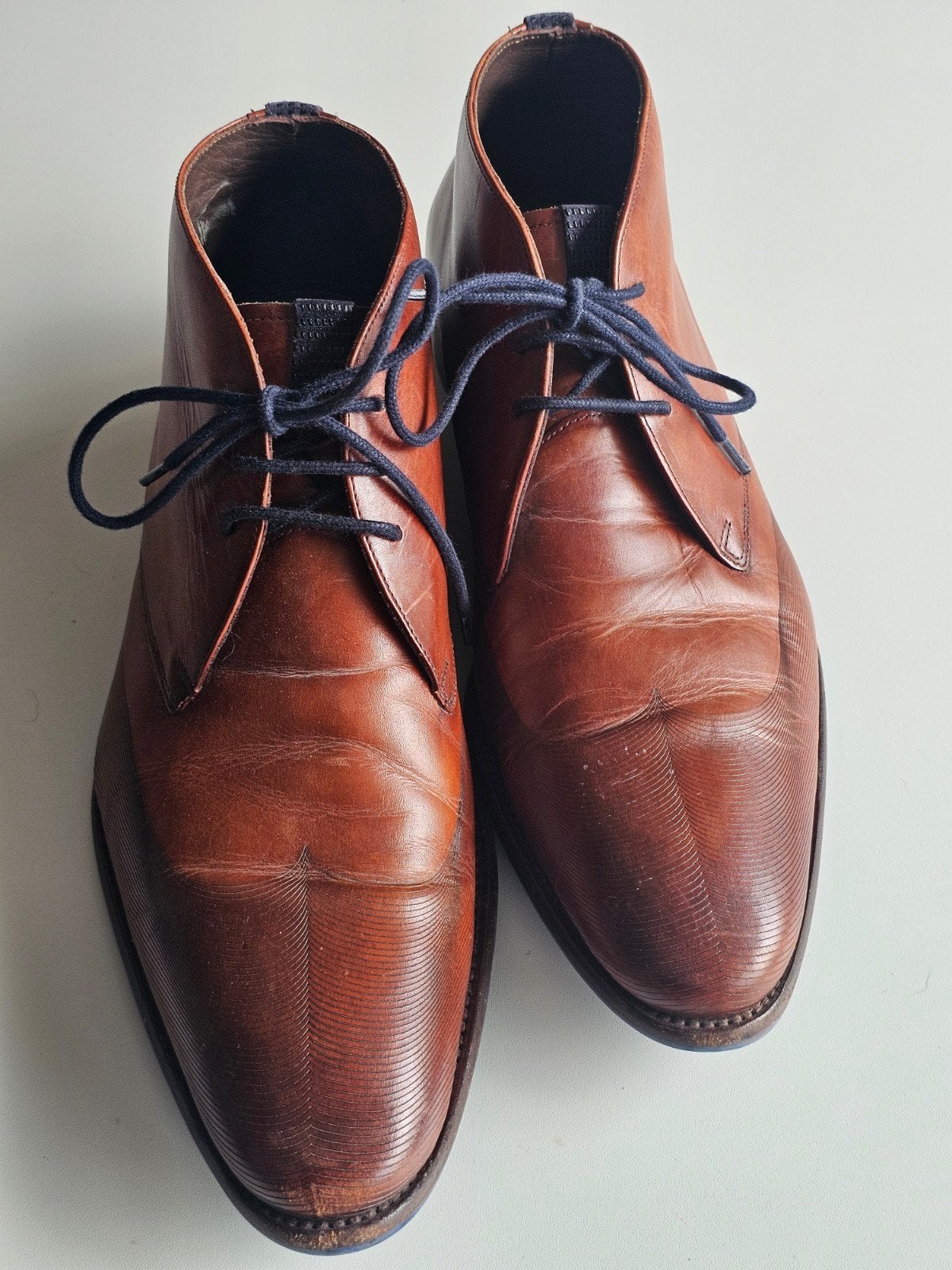 Floris van Bommel veterboots Cognac mt 10,5 # zeer netjes, Kleding | Heren, Schoenen, Bruin, Boots, Floris van Bommel, Ophalen of Verzenden