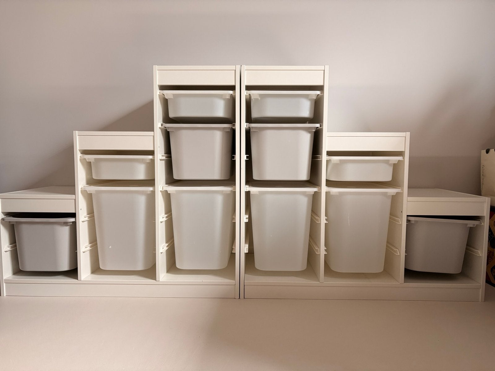 IKEA TROFAST Opbergcombinatie met bakken, wit (2 stuks), Ophalen, Gebruikt, Kast