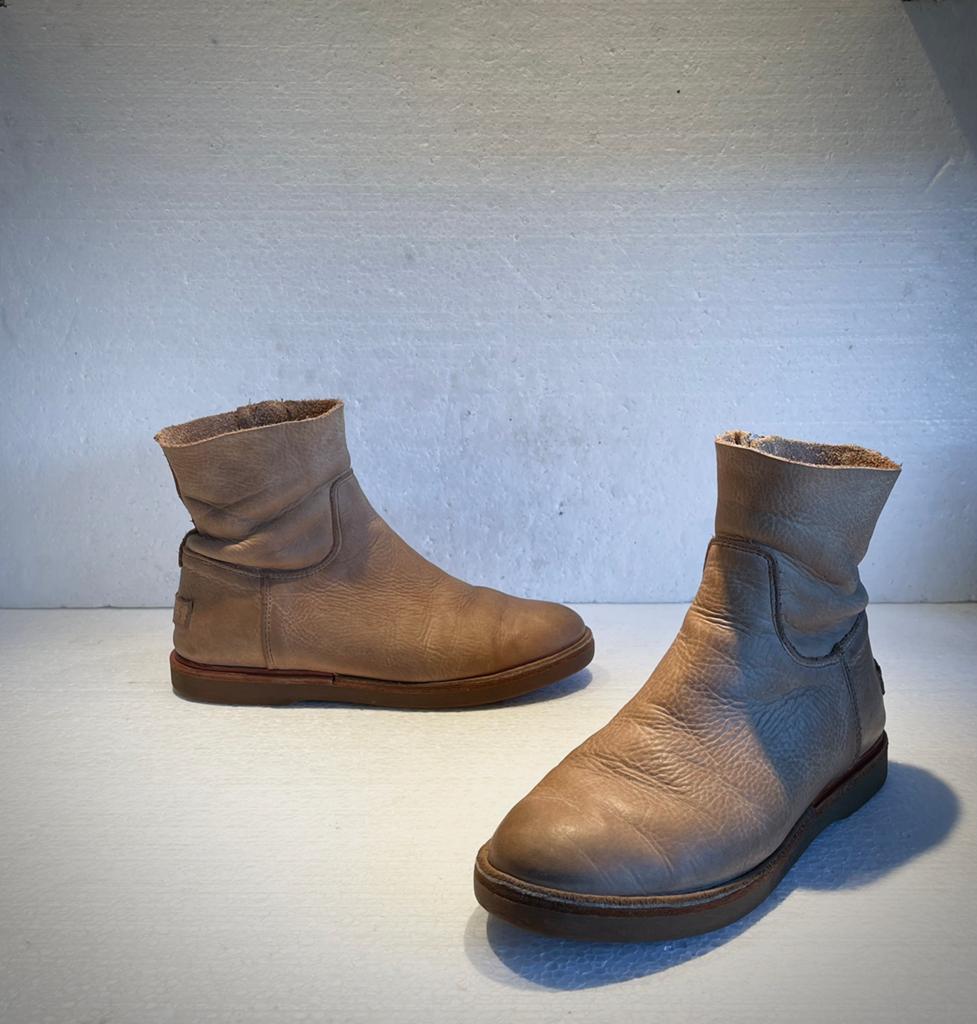 Shabbies Amsterdam lage laarzen + rits licht bruin beige 37, Ophalen of Verzenden, Zo goed als nieuw