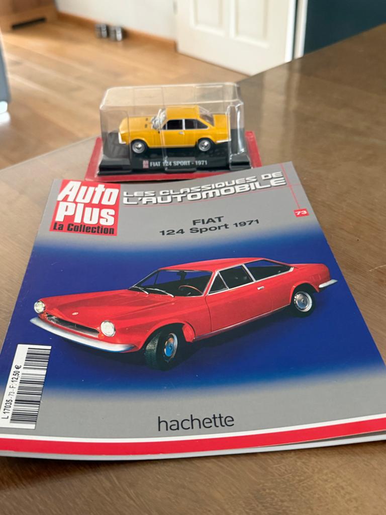 Fiat 124 Sport - 1971 modelauto met tijdschrift, Ophalen of Verzenden, Nieuw, Auto, Overige merken