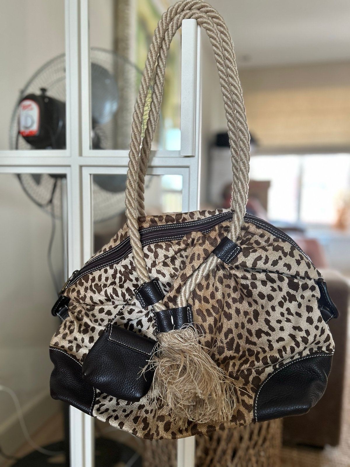 Maddalena Marconi tas met luipaardprint en touwdetails, Ophalen of Verzenden, Nieuw, Bruin, Handtas