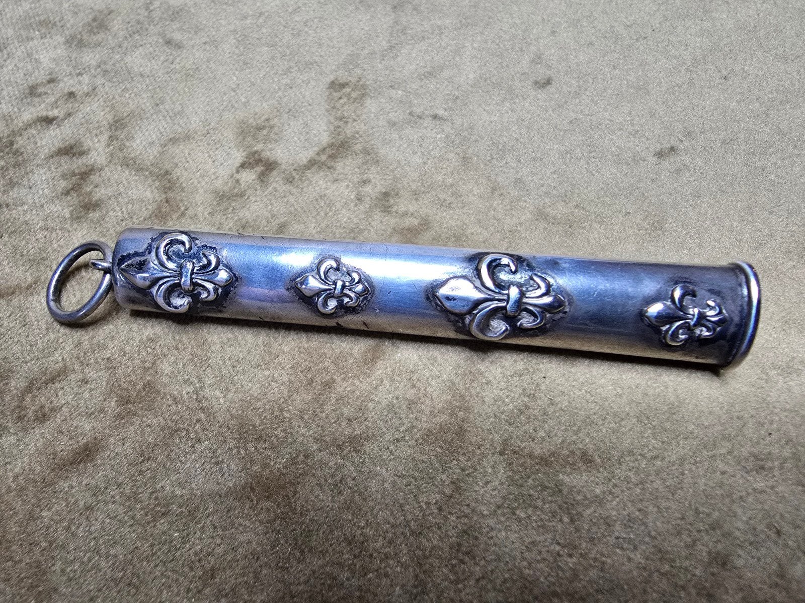 Antieke zilveren potloodhouder met fleur de lis, Ophalen of Verzenden