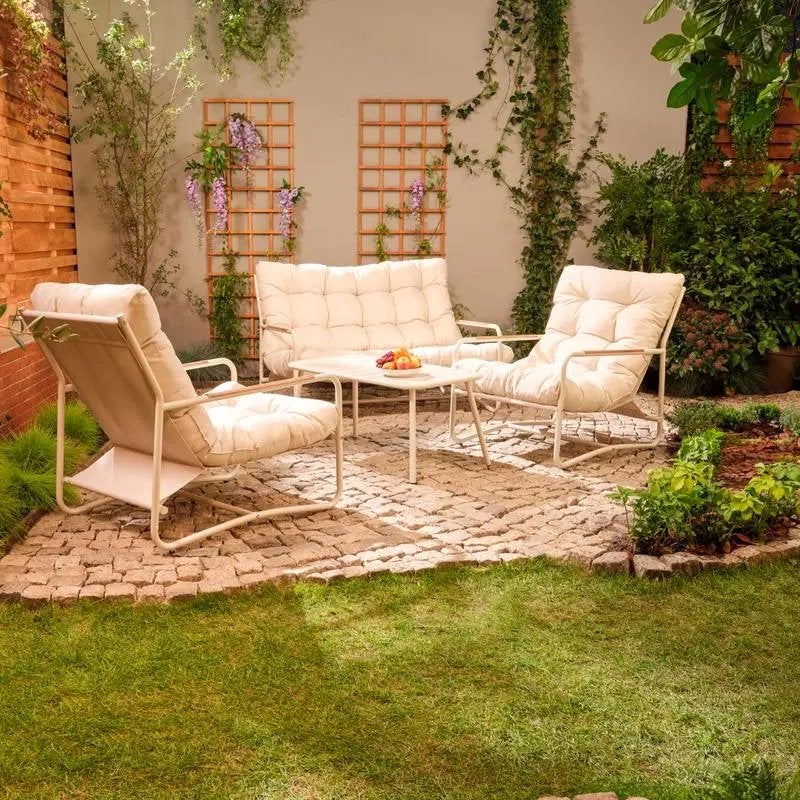 Loungeset 4-delig met kussens Action nieuw, Tuin en Terras, Ophalen, Nieuw, Stoel