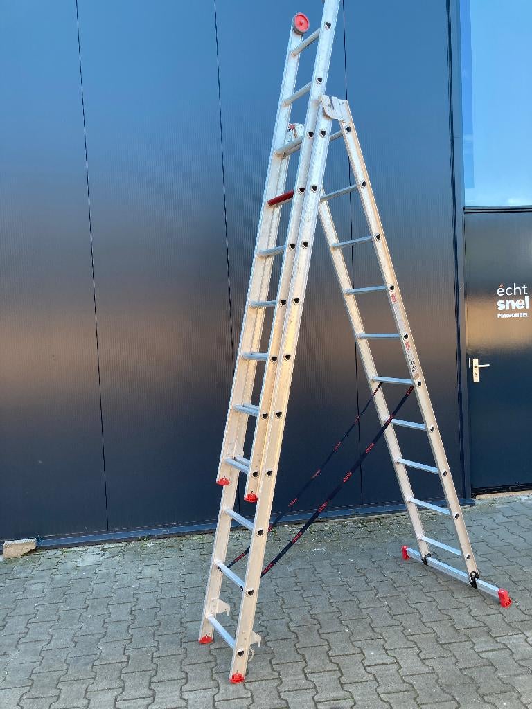 Ladder 3delige Altrex, Doe-het-zelf en Verbouw, Ladders en Trappen, Ophalen, Zo goed als nieuw, Ladder, 4 meter of meer