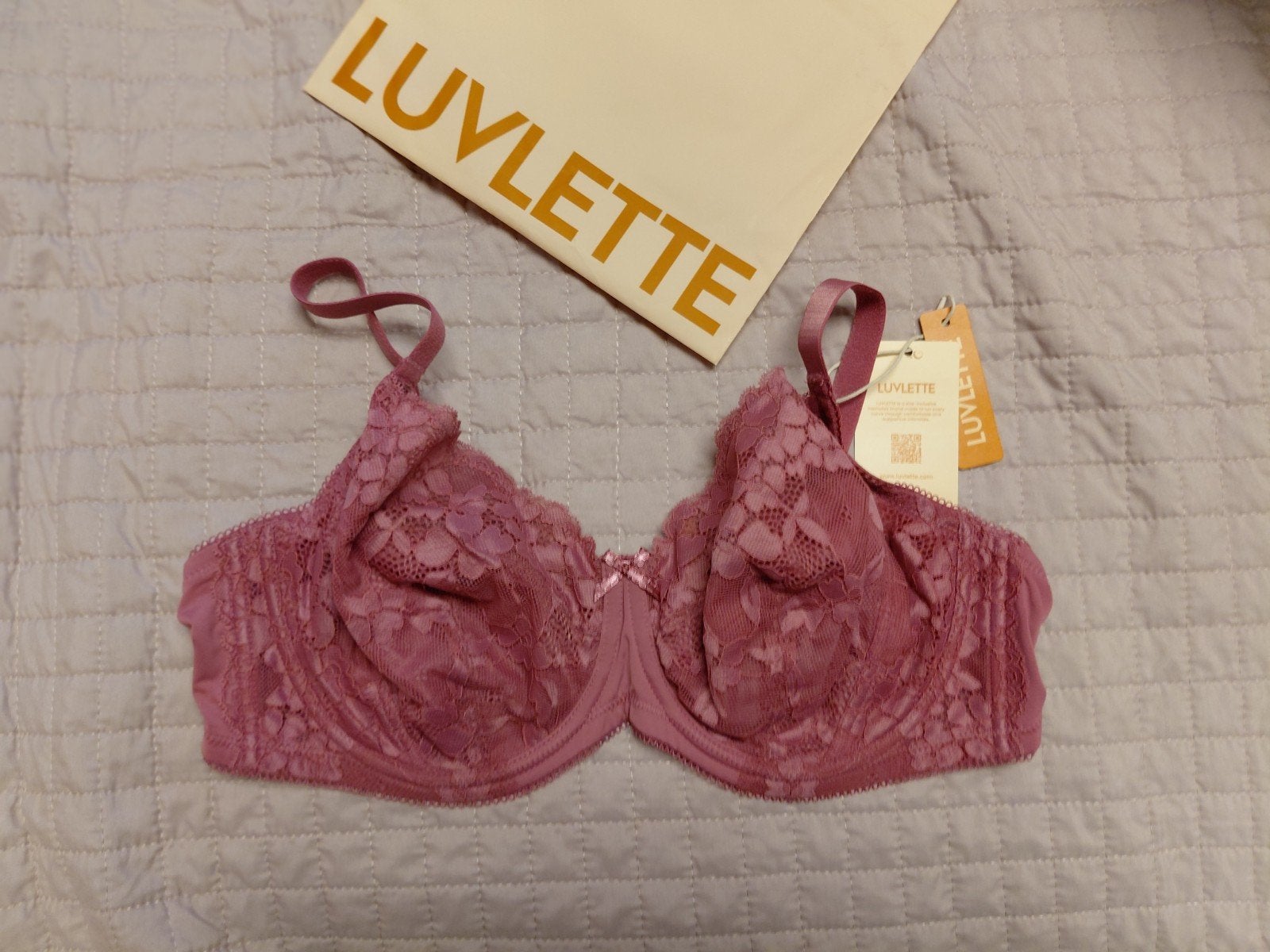 LUVLETTE Plus Size BH - Volledige dekking, kant, ademend, Ophalen of Verzenden, Paars, BH