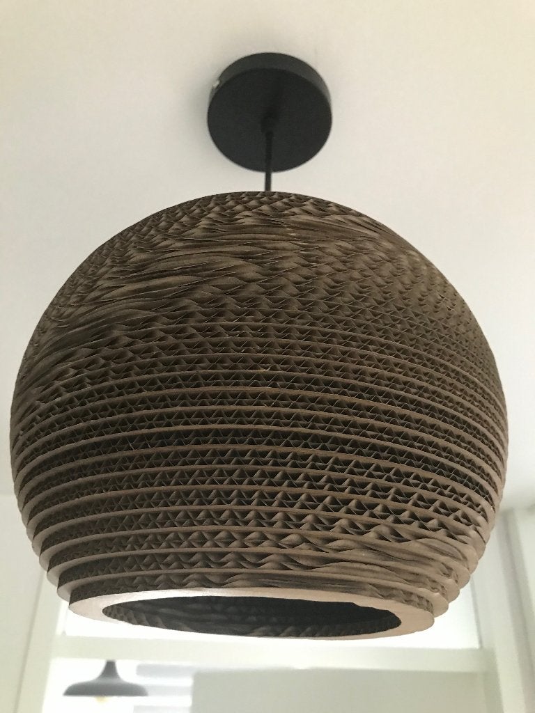Kartonnen hanglamp scraplight handwerk karton 18 cm, Huis en Inrichting, Verburgt Vintage, Nieuw, Ophalen of Verzenden, https://verburgtvintage.nl/#contact