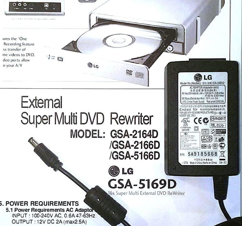LG APD DA-24B12 Asian Power Devices 12V 2A 2.5A 30W Adapter, Ophalen of Verzenden, Zo goed als nieuw
