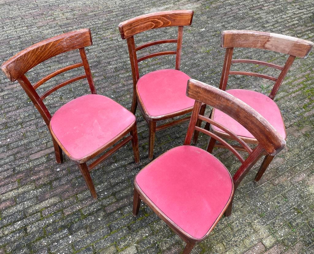 Vintage bar cafe stoeltjes kroeg stoelen retro stoel, Ophalen, Gebruikt, Vier, Retro