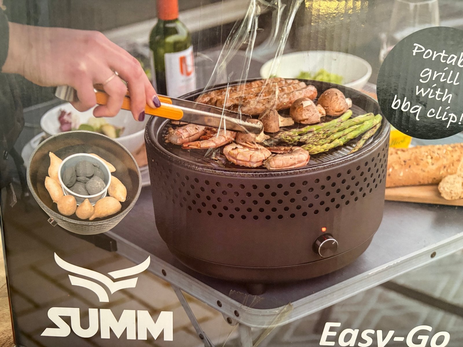 SUMM Easy-Go Draagbare Houtskool Barbecue - Nieuw in doos, Ophalen, Zo goed als nieuw
