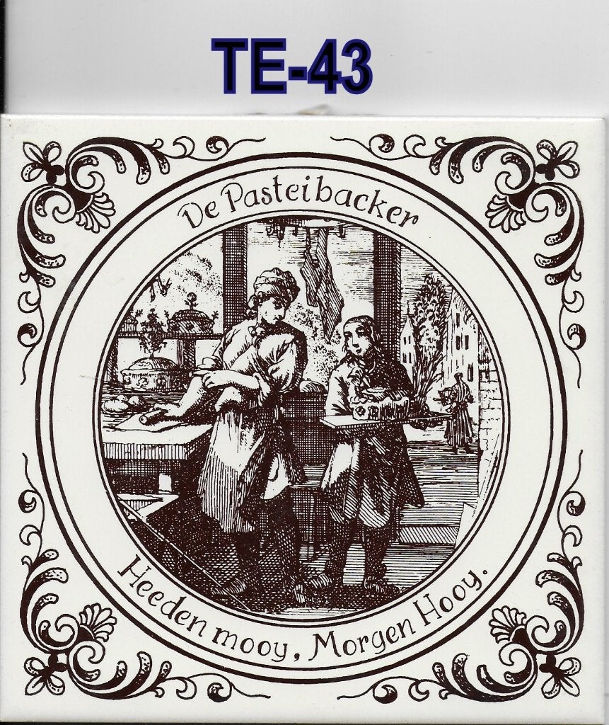 Te43 Tegeltje De Pasteibakker, Ophalen of Verzenden, Zo goed als nieuw