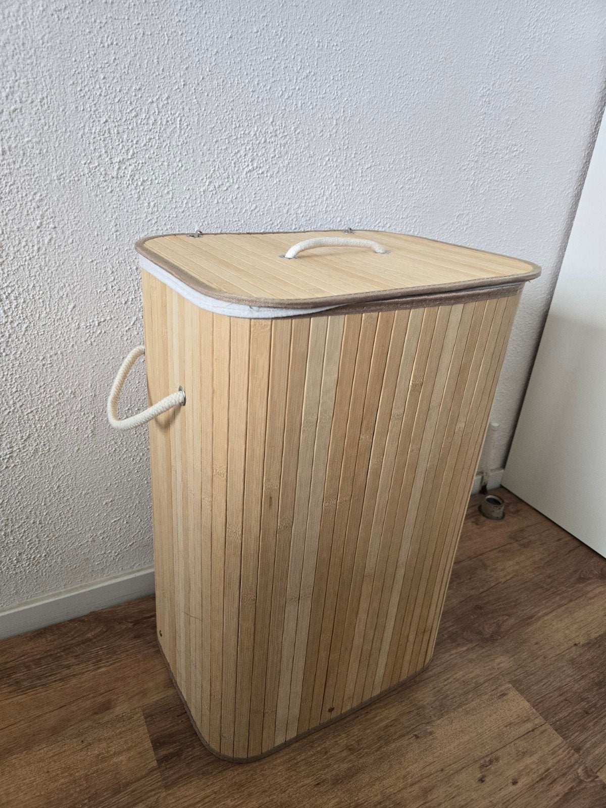Houten Wasmand Bamboe 60x30x40 cm, Ophalen, Gebruikt, Hout