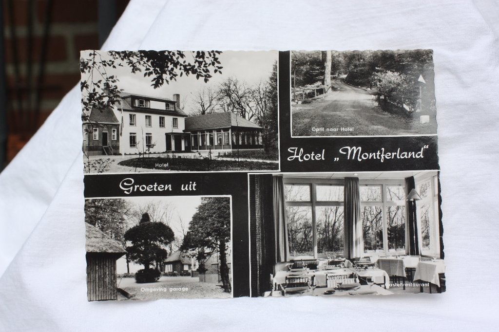 Oude zwart wit kaart Hotel Montferland Zeddam mooi ongelopen, Ophalen of Verzenden, 1940 tot 1960, Ongelopen, Gelderland