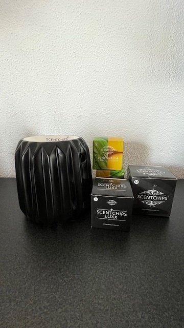 Scentchips waxbrander/geurbrander zwart met geurchips Nieuw!, 10 cm, Geurverspreider, Nieuw, Ophalen of Verzenden