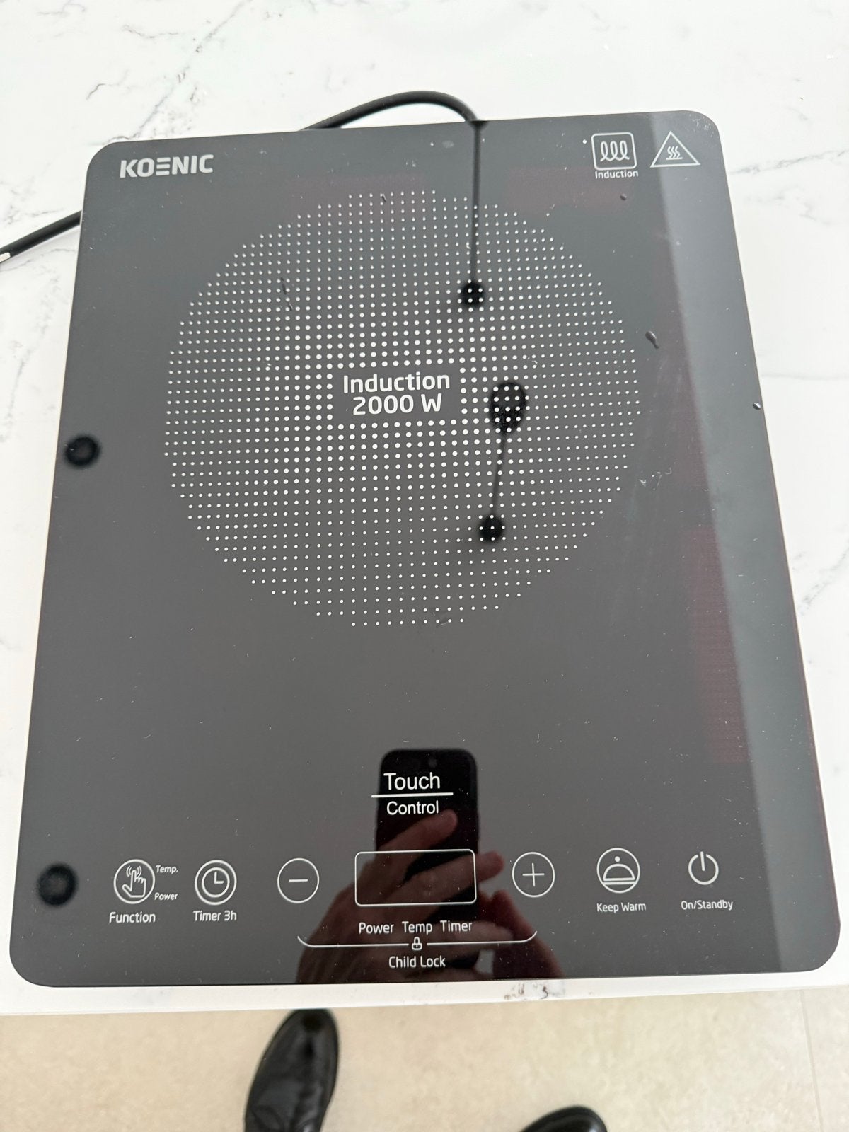 Koenic Inductie Kookplaat 2000W - Draagbaar & Compact, Witgoed en Apparatuur, Kookplaten, 3 kookzones of minder, Ophalen of Verzenden