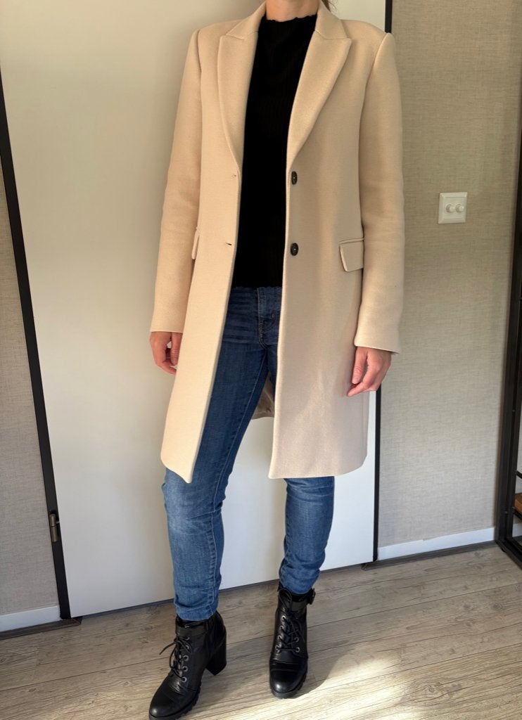 Beige jas manteco wol, Verzenden, Nieuw, Maat 36 (S), Zara