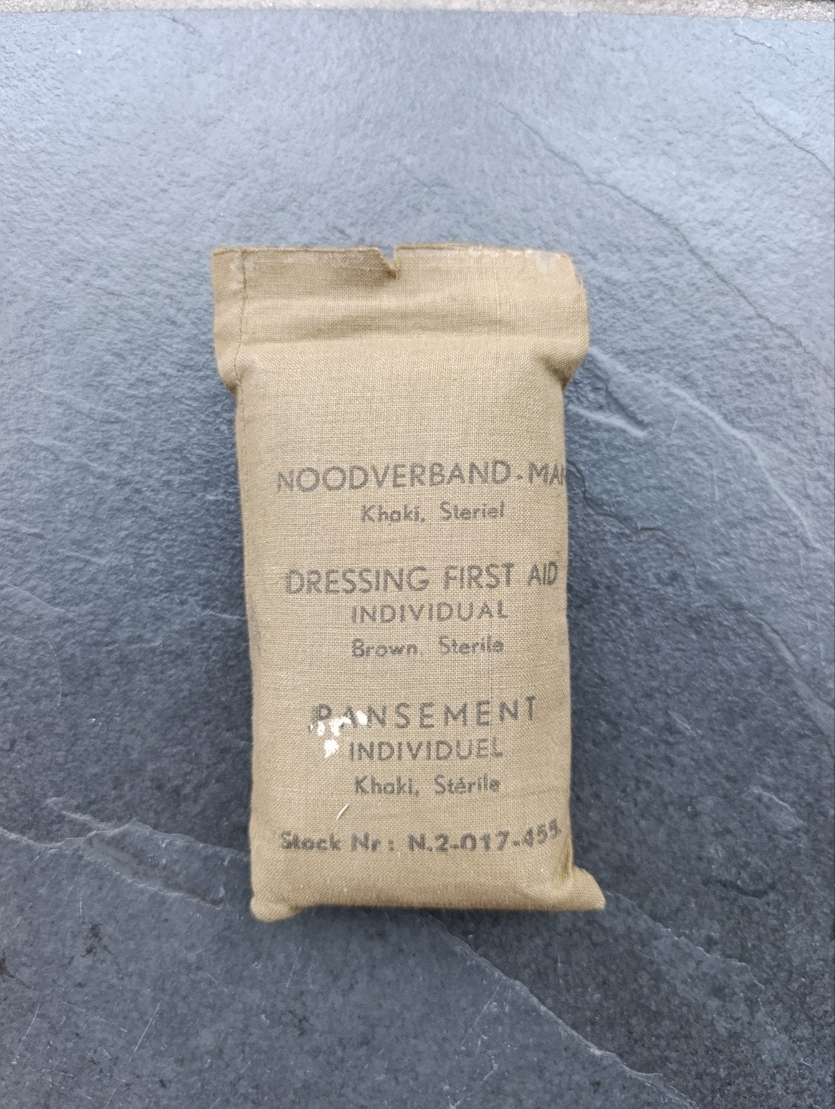 Antiek origineel noodverband pakje Landmacht jaren '40/'50, Ophalen of Verzenden, Landmacht, Overige typen
