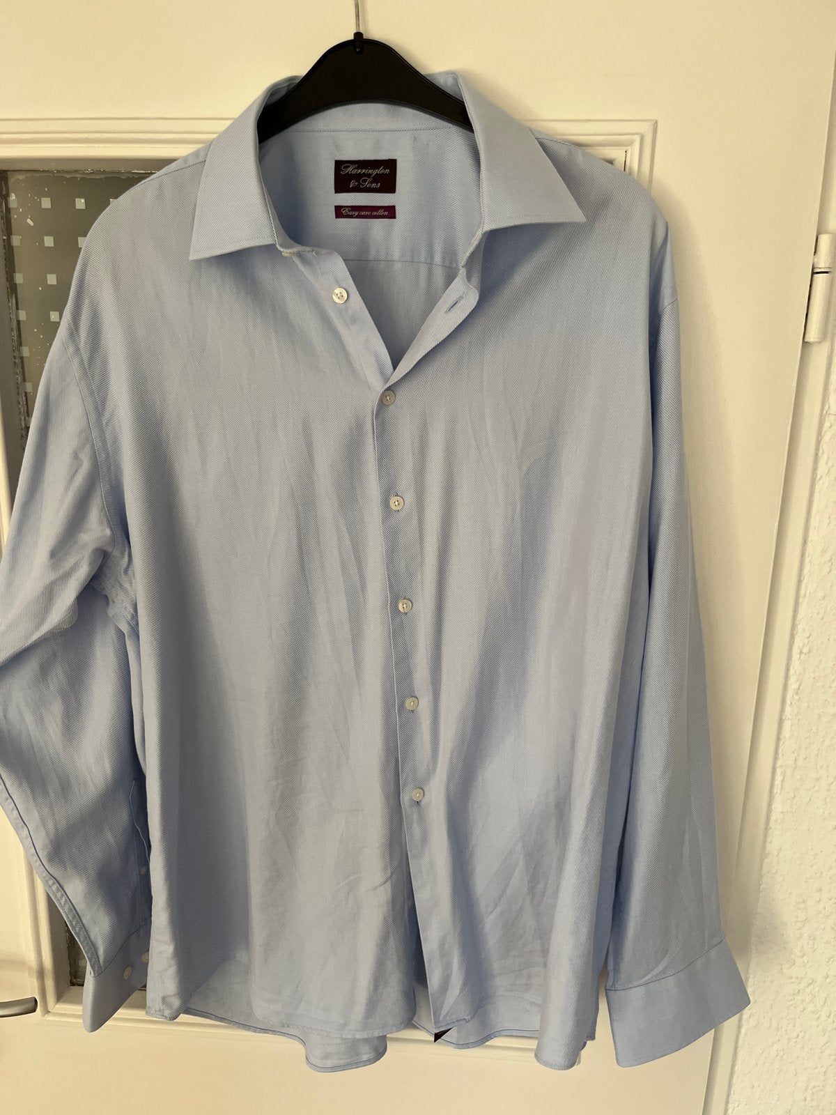 Harrington & Sons Overhemd - Maat 45 (XXXL), Ophalen of Verzenden, Zo goed als nieuw, Blauw, Overige halswijdtes