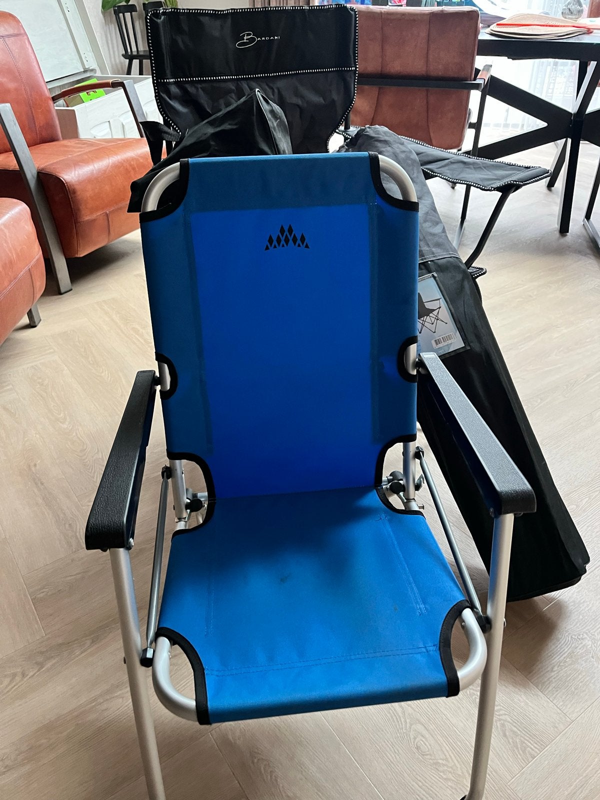 Opvouwbare kinder Campingstoel - Blauw en Comfortabel, Caravans en Kamperen, Ophalen, Gebruikt, Campingstoel