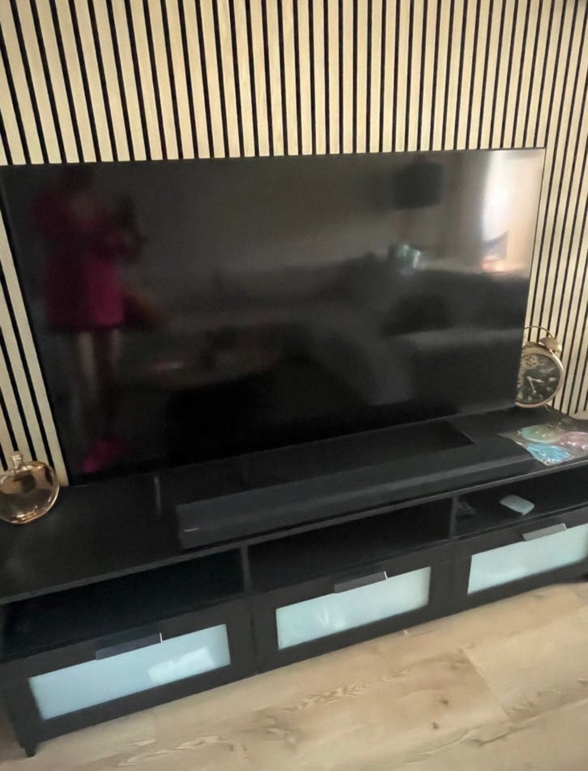 IKEA Besta TV-meubel met lades, zwart, Huis en Inrichting, Ophalen, 150 tot 200 cm, Zo goed als nieuw, 25 tot 50 cm