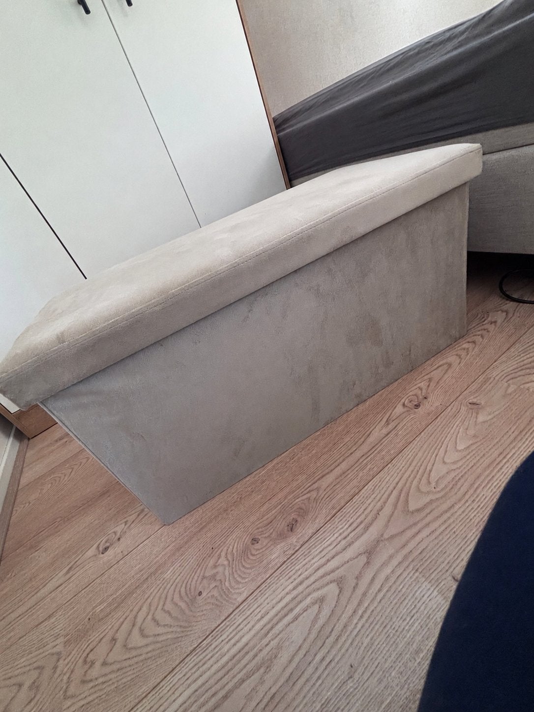 AUNING opbergbank van Jysk - fluweel look, Ophalen, Overige materialen, Gebruikt, 50 tot 100 cm