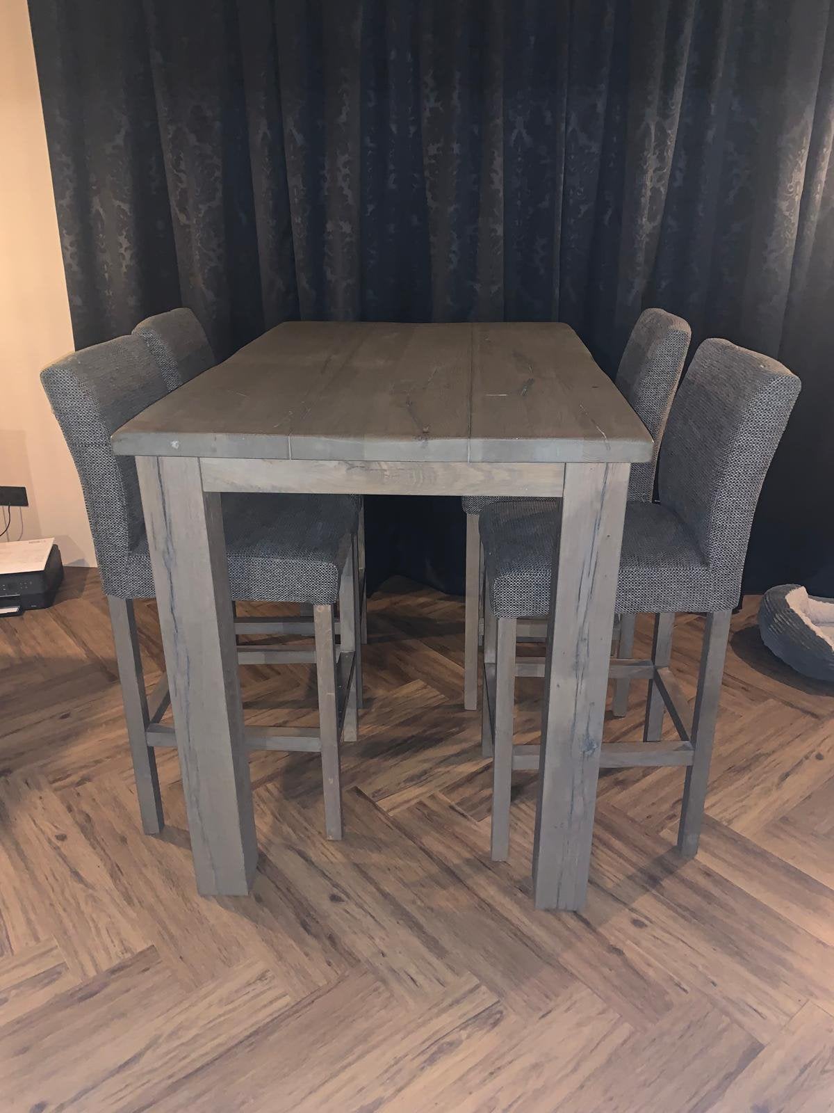 Mooie bartafel en barstoelen, Ophalen, 100 tot 150 cm, 50 tot 100 cm, Zo goed als nieuw