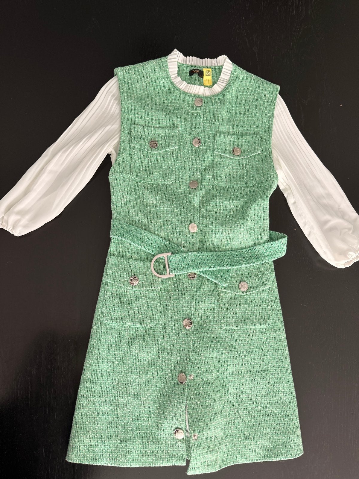 Maje jurk - Zo goed als nieuw, Kleding | Dames, Ophalen of Verzenden, Zo goed als nieuw, Maat 34 (XS) of kleiner, Groen