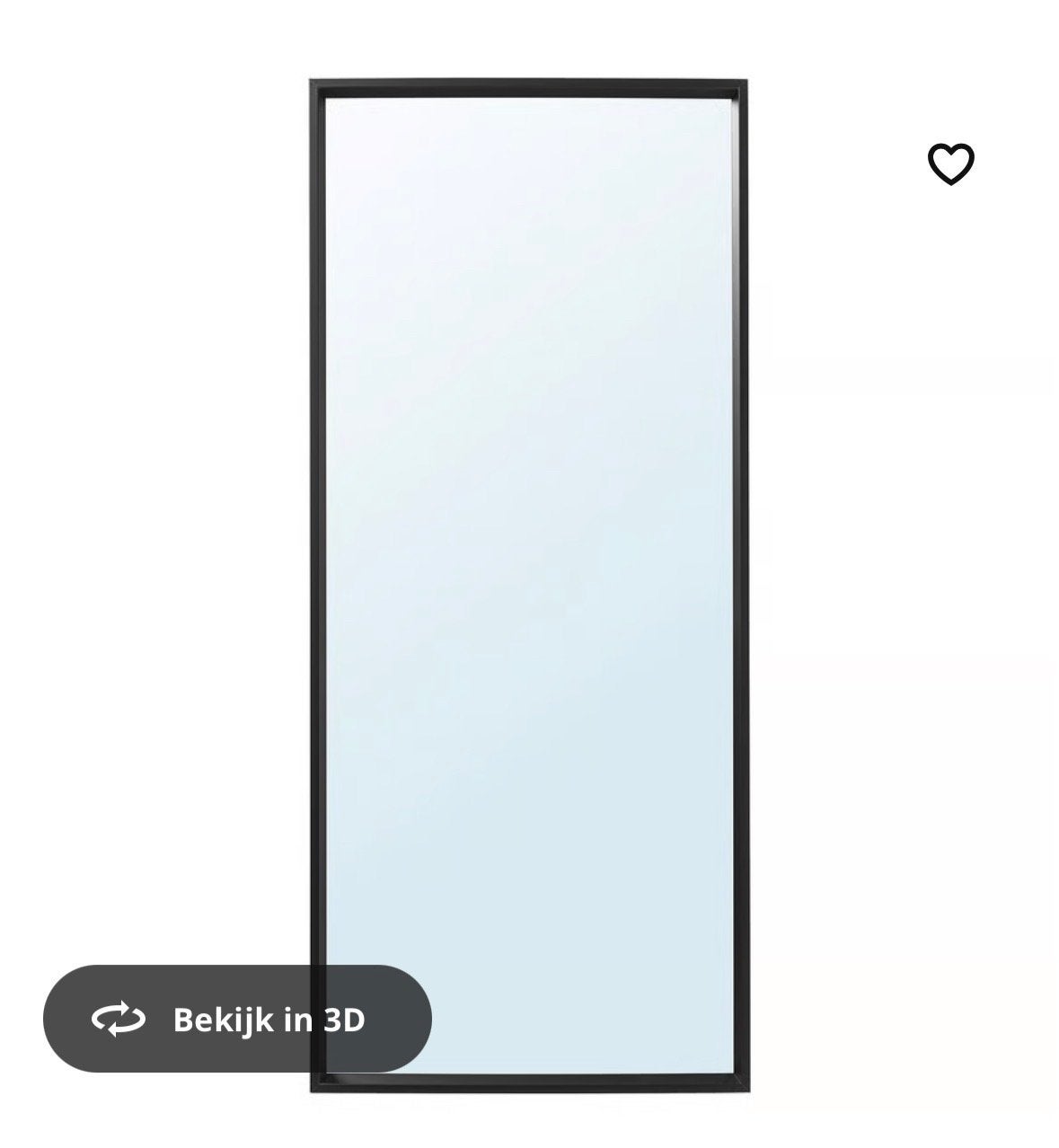 NISSEDAL Spiegel, zwart, 65x150 cm Ikea, Huis en Inrichting, Woonaccessoires | Spiegels, Ophalen, Zo goed als nieuw, 150 tot 200 cm