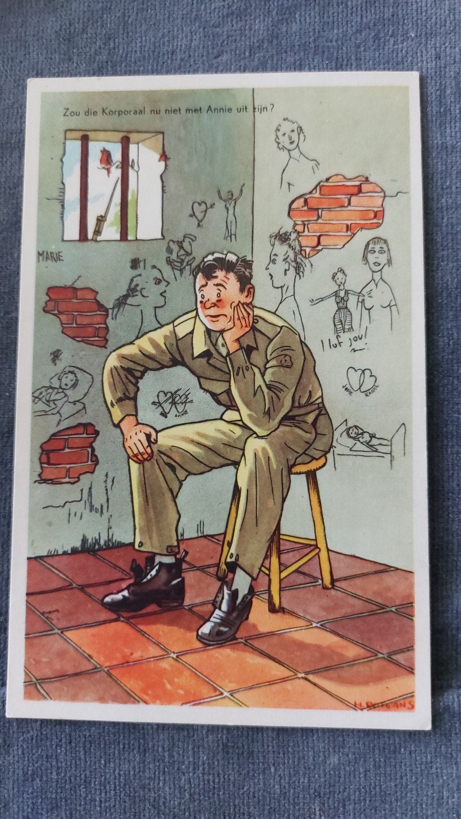 H.Rotgans, Zou die Korporaal nu niet met Annie uit zijn?, Verzenden, 1940 tot 1960, Ongelopen, Overige thema's
