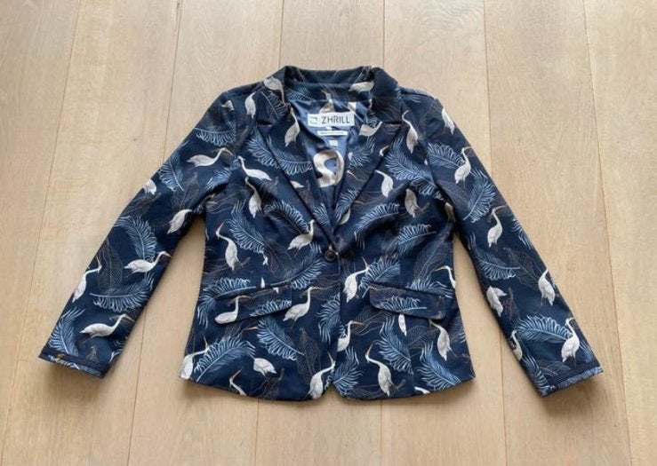 Zhrill xl jasje vogels, Blauw, Maat 46/48 (XL) of groter, Ophalen of Verzenden, Zo goed als nieuw