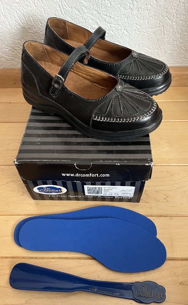 Leren medische comfortschoenen 39 XW zwart diabetes reuma, Verzenden, Zwart, Overige typen, Nieuw