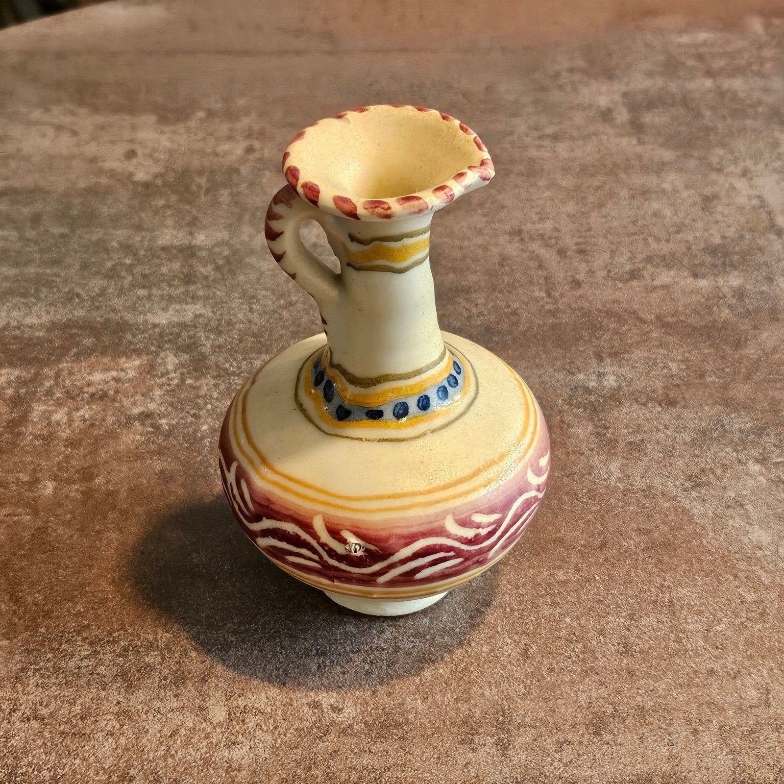 Vintage Spaans Handbeschilderde Vaas - S. Timoneda. 16x11x11, Ophalen of Verzenden