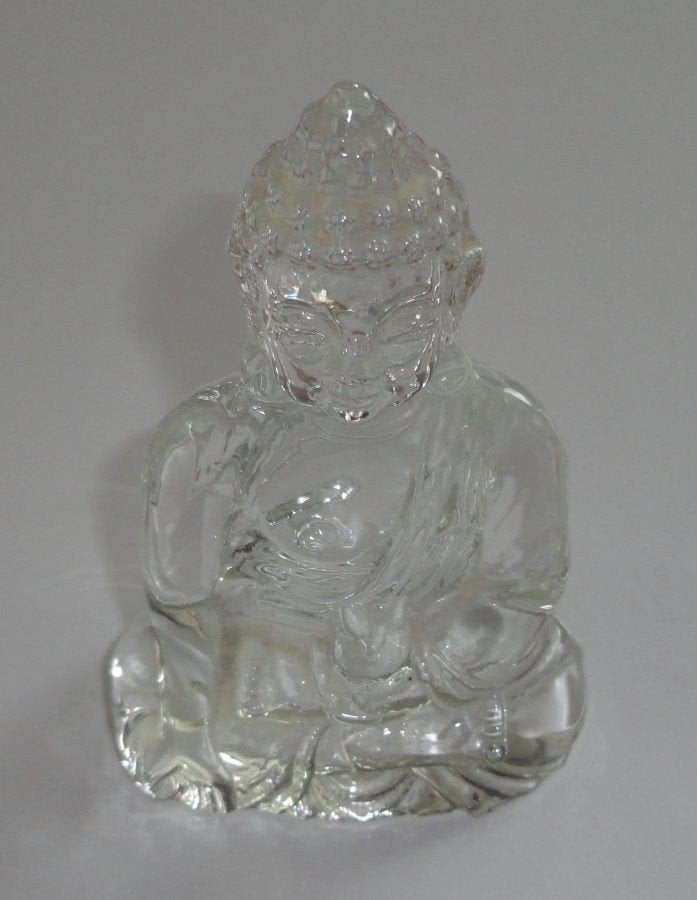 Boeddha beeldje glas, Ophalen of Verzenden, Zo goed als nieuw, Religie