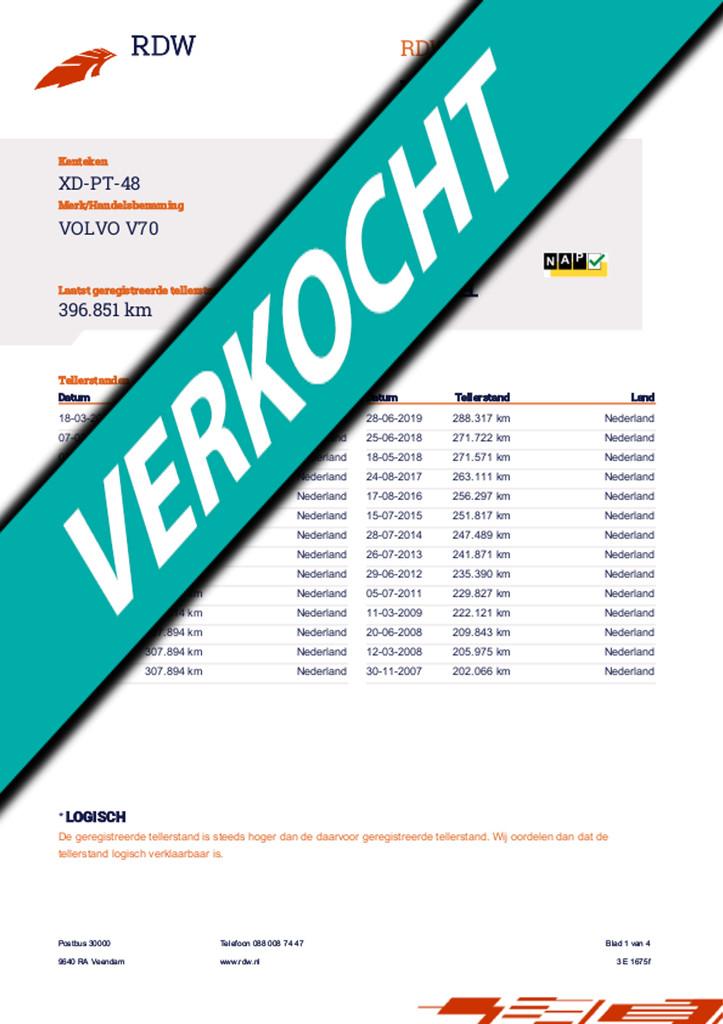 Volvo V70 2.5 144pk Europa Roofrails Aklepspoiler Thaak O.hB, Auto's, Gebruikt, Zwart, 1600 kg, Zilver of Grijs