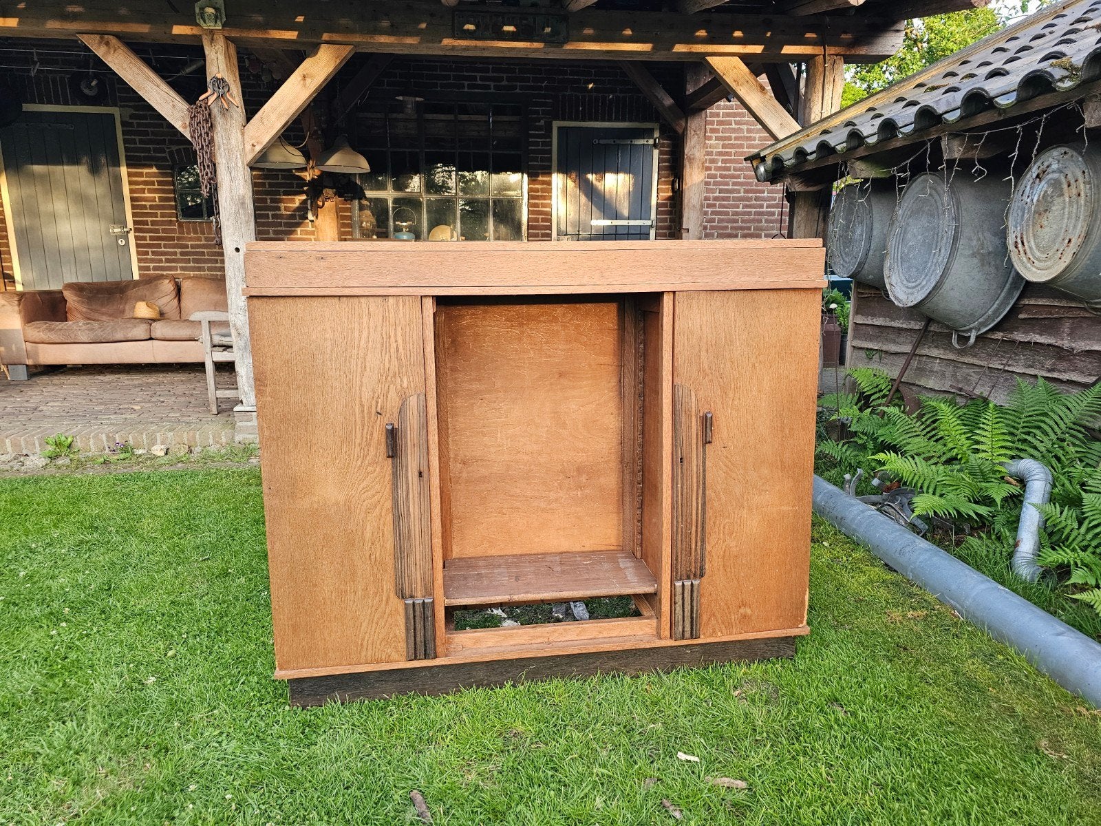 Amsterdamse school Eikenhouten Kast Jaren '20-'40, Antiek en Kunst, Ophalen