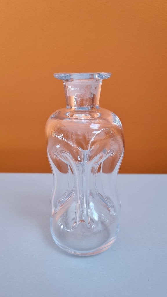vintage miniatuur glazen Holmegaard Kluk Kluk flesje, Verzenden