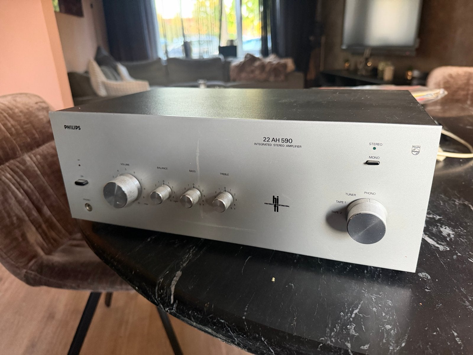 Vintage Philips 22AH590 Stereo Versterker (Jaren 70), Gebruikt, Ophalen, Overige merken, Minder dan 60 watt