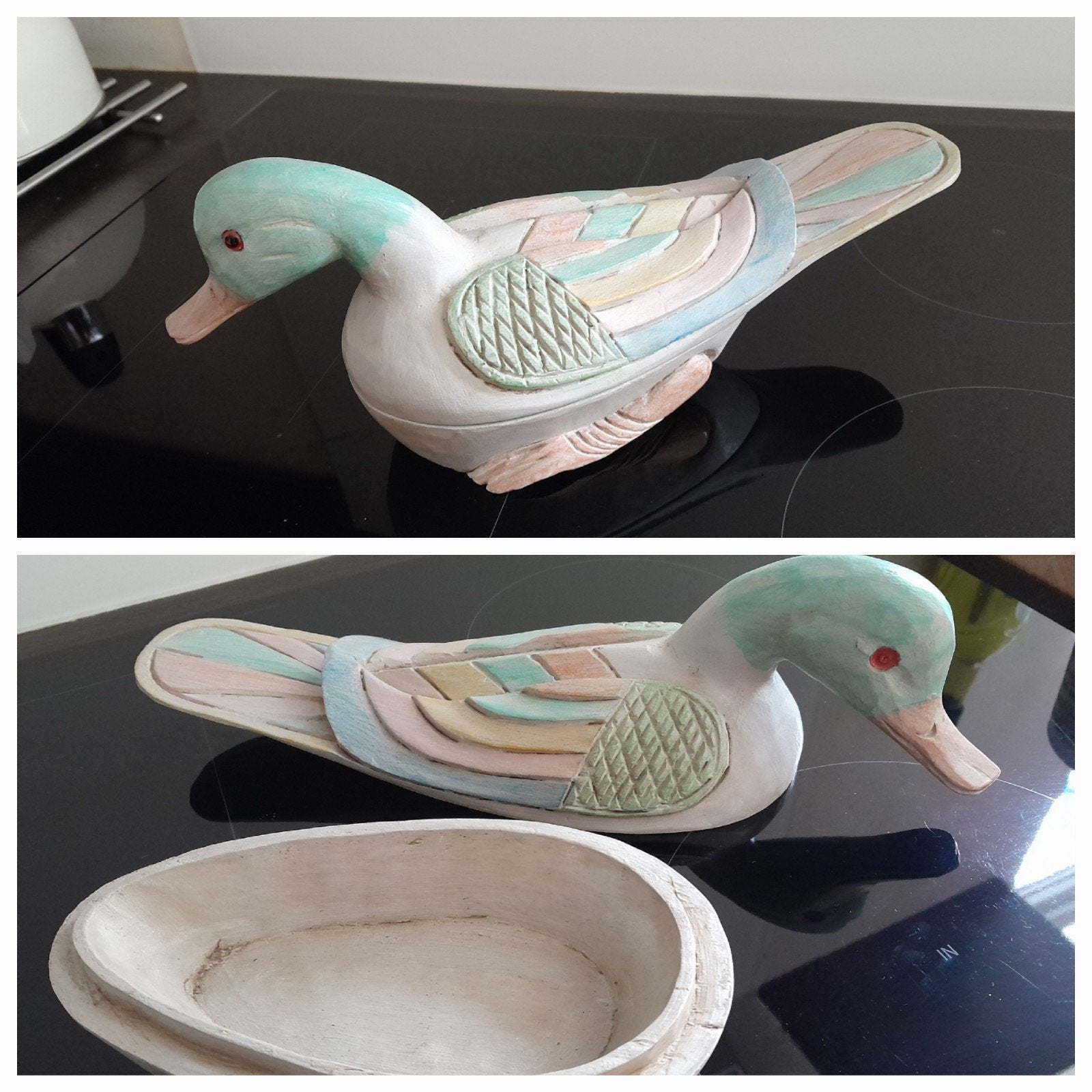 Decoratieve Houten Eend - Handgeschilderd, Antiek en Kunst, Ophalen of Verzenden